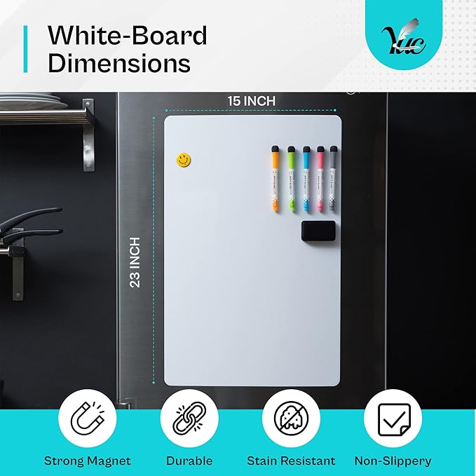 23x15 inch - Magnetic whiteboard for the Fridge - Magnetic Dry Erase Board - Fridge whiteboard - Refrigerator whiteboard - White Board for Fridge - Dry Erase Board Magnetic - Magnetic White Board