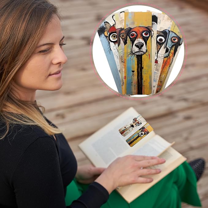 Funny Dog Magnetic Bookmark Gifts - Wxiben 30 Pcs Cartoon Puppy Dog Magnet Book Markers for Reading Pet Bookmarks Magnetic Page Clips Gifts for Book Lovers Women Men Students Teacher Office Supplies