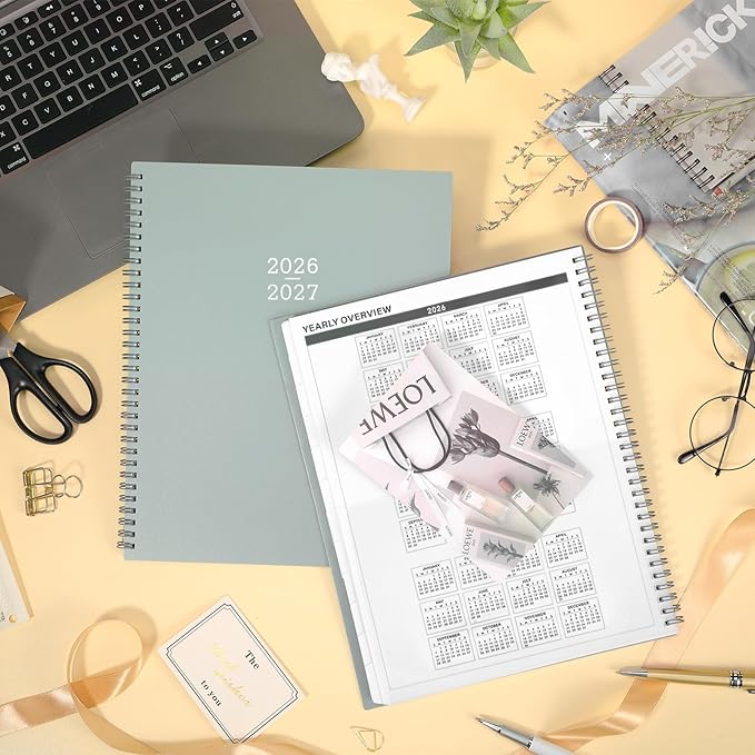 Monthly Planner 2026-2027 - 24 Months Planner 2026, January 2026 - December 2027, 9 x 11 Inch, Monthly Calendar With Tabs, Ample Writing Blocks, Good for School, Home and Office Planning, Coboll