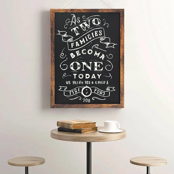 Magnetic Chalkboard, 12x16 Inches Blackboard for Wall, Black Dry Erase Board for School, Office, Home, Bar and Restaurant Menu