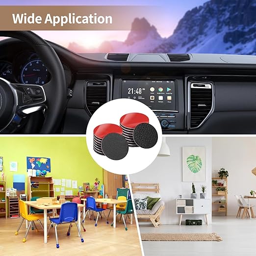 Adhesive Strips Fasteners 20 Pairs Black 1.97 in Square Strong Super Backing High Temperature Resistant Home Car Office Sticky Pads Organization