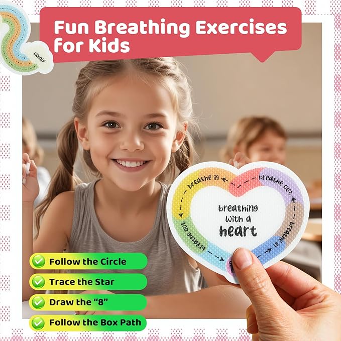 36 PCS Sensory Stickers Calm Strips, 2 Textures Anxiety Relief Items Mental Health Stickers Stress Relief Gifts Mindfulness Breathing Fidgets for Classroom Desk School Office Counselor