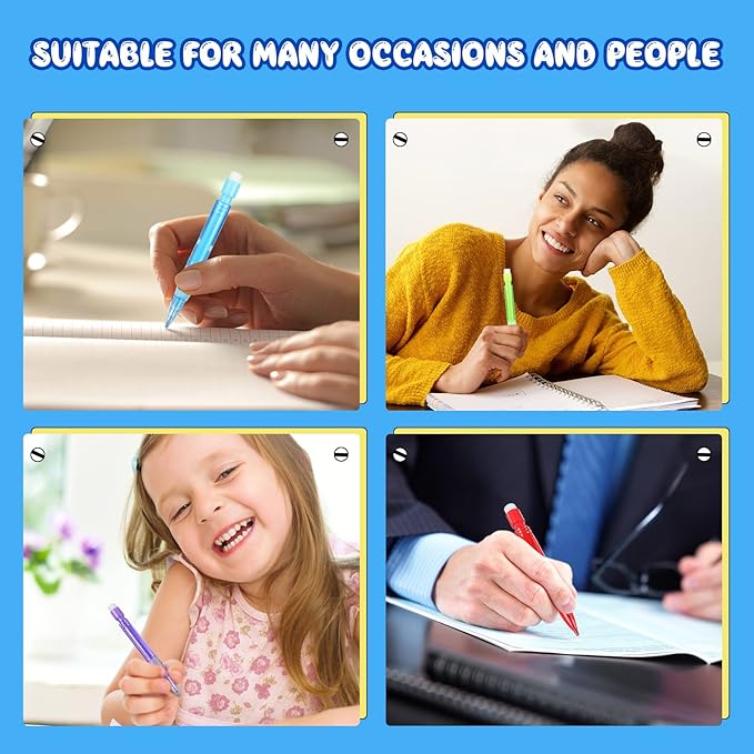 Gersoniel Assorted Mini Mechanical Pencils 0.7 mm Automatic Pencils with Mini Erasers Pens Stationery Supplies for Home Office School Writing Drawing Drafting(32 Pieces)