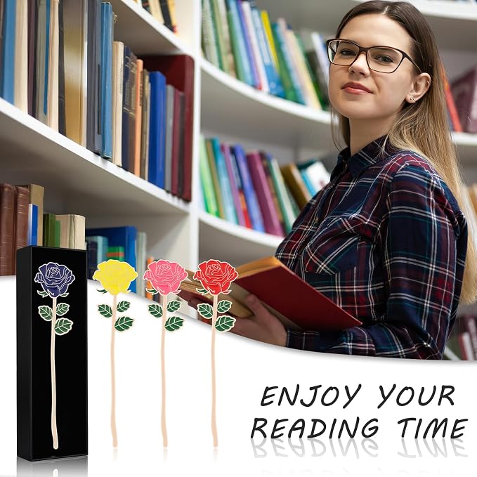 Metal Rose Bookmark Gift, Bookmarks for Women Mother's Day, Girlfriend and Friend Graduation, Teacher's Day, Thanksgiving, Cute Bookmarks GiftFor Book Lovers