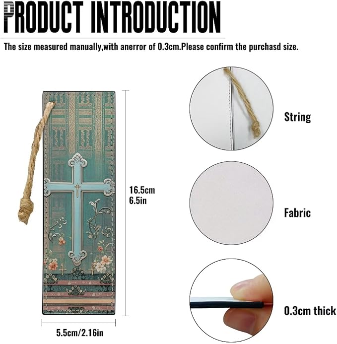 PU Bible Case, Bible Cover for Women Men,Bible Covers with Leather Bookmark Set,Bible Carrying Case,Christian Gift,Boho Flowers and Cross,X-Large