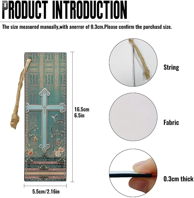 PU Bible Case, Bible Cover for Women Men,Bible Covers with Leather Bookmark Set,Bible Carrying Case,Christian Gift,Boho Flowers and Cross,X-Large