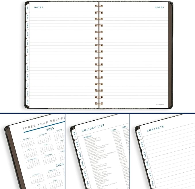 AT-A-GLANCE 2025 Planner, Weekly & Monthly, 5-1/2" x 8-1/2", Small, Signature, Black (YP2000525)