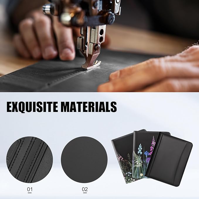 Eshow Leather Portfolio Professional Business Padfolio with Zipper - Interview Resume Notefolio Premium Legal Document Organizer with Card Holder, Writing Pad and File Folders for Men and Women