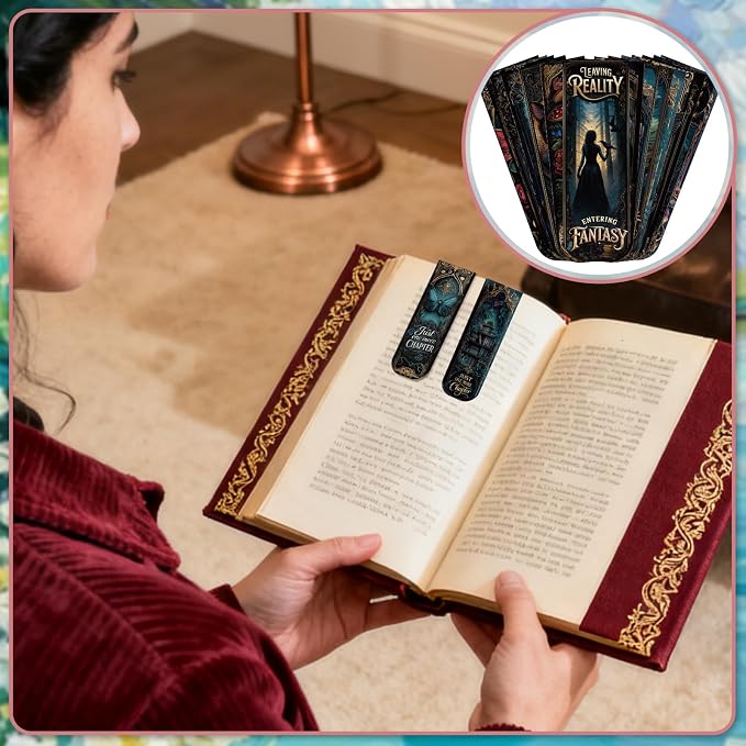 Dark Romance Magnetic Bookmark Gifts - Cosmisun 30 Pcs Romance Bookish Magnetic Bookmarks Gothic Skull Butterfly Book Marks Page Magnets Marker Clip for Women Book Lovers Students Teacher Reading Gift