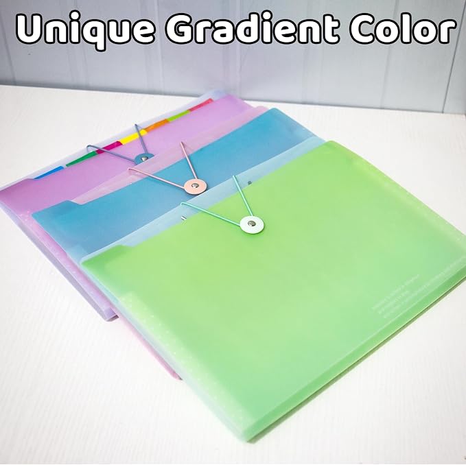 Accordion Folder with Labels, Letter/A4 Size 8 Pockets Expanding File Organizer, Portable Document Organizers for Paper Bill Receipt, Home College School Office Supplies (Gradient Pink)