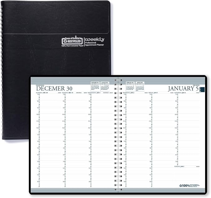 House of Doolittle 2025-2026 Two-Year Professional Weekly Planner, Black, 8.5 x 11 Inches, January - December (HOD272002-25)