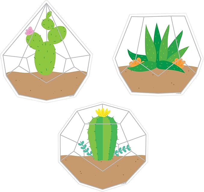 Creative Teaching Press Positively Plants Terrariums 6" Designer Cut-Outs, Pack of 36