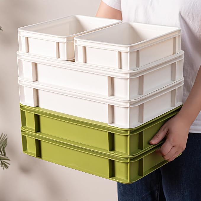 Desktop Organizer Bundle - Large Stackable Storage Bins with Open Tops! The Complete Multi-Size Solution for Your Entire Home & Office.15.8''*11''*3.26'' (Grey, 6Large)