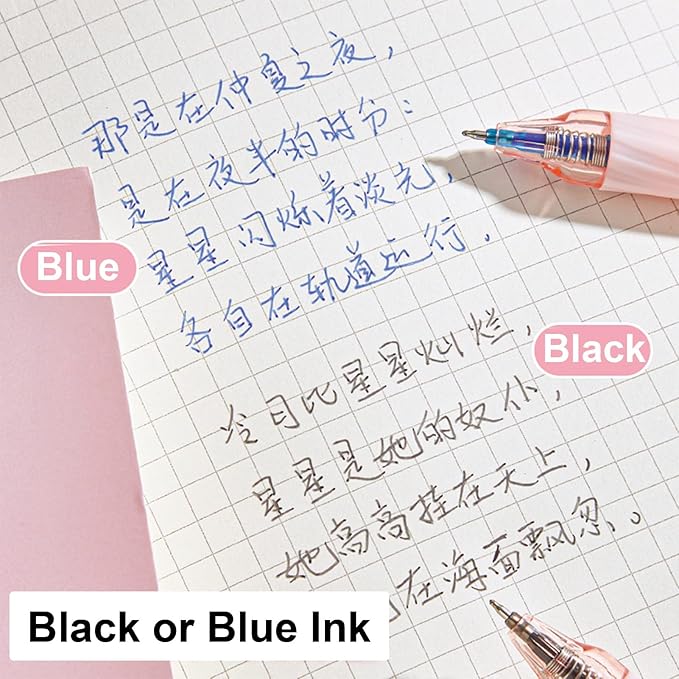 MOZXIRZ 4 Pcs Erasable Gel Pens Cute Pink Retractable Pens Cartoon Heart Erasable Pen 0.5mm Black Ink Kawaii Writing Pen for Women Office School Supplies (Heart-Black Ink)