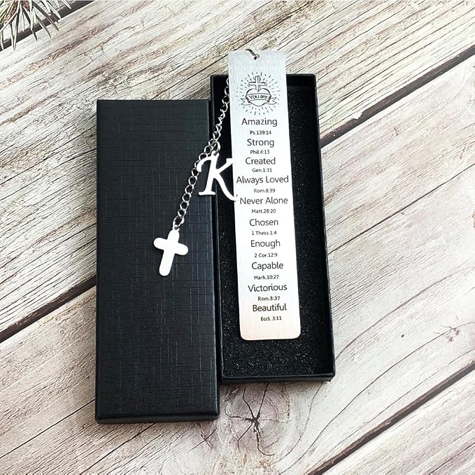 Bible Bookmark for Women Book Lovers Sister Christian Book Marker Gifts for Reader Teens Girls Baptism Birthday Christmas Gift for Coworker Students Bookish Easter Gifts (Silver-K)
