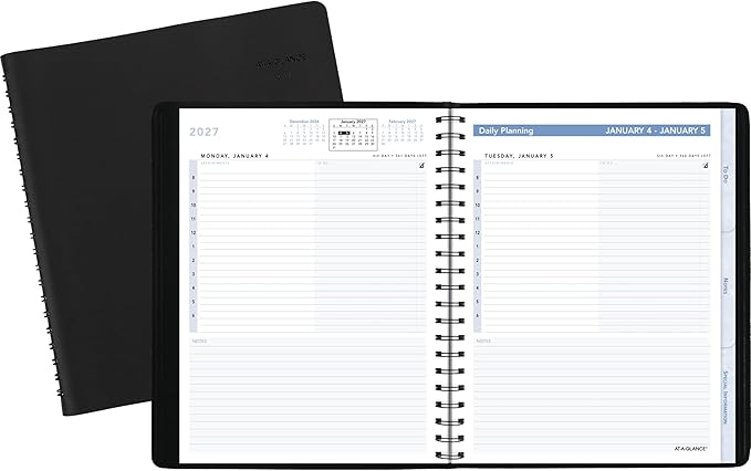 AT-A-GLANCE 2027 Appointment Book Planner, Daily, 6.5" x 8.75", The Action Planner, Black (70EP030527)