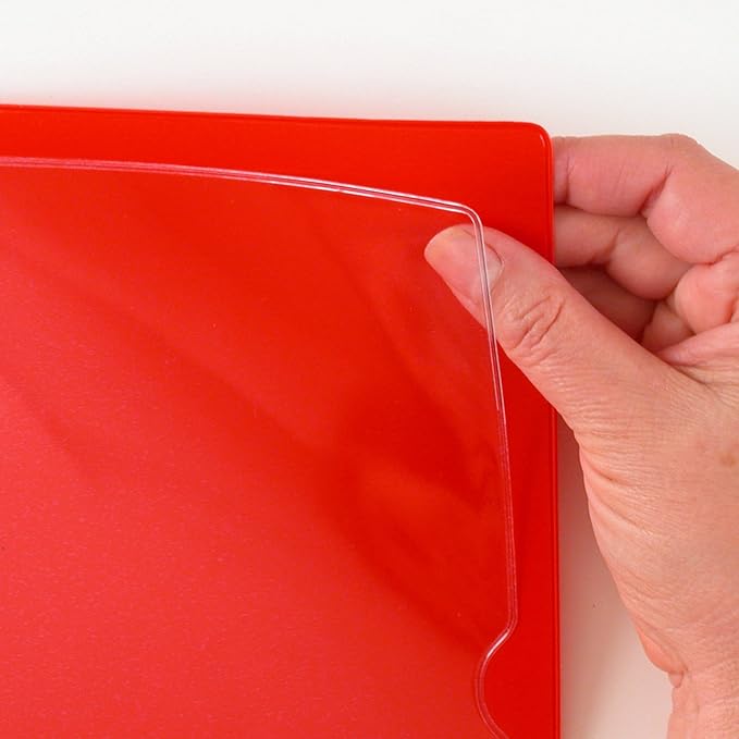 StoreSMART - Paperwork Organizers - 300-Pack - Red Plastic Back, Clear Plastic Front - Heavy Duty - PF8511PQR-300