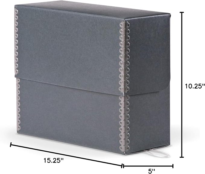Gaylord Archival Blue/Grey Document Storage Box with Flip-Top Lid - 5W x 15 1/4L x 10 1/4" H