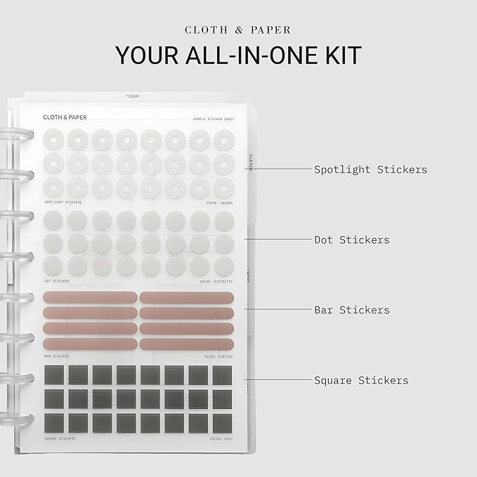 Cloth & Paper FORMA Modular Planner System – Premium Discbound Half Letter Undated Planner with Clear Discs, Covers, Dividers, Today Tab, Stickers & Inserts – Customizable Refillable Planning Organizer