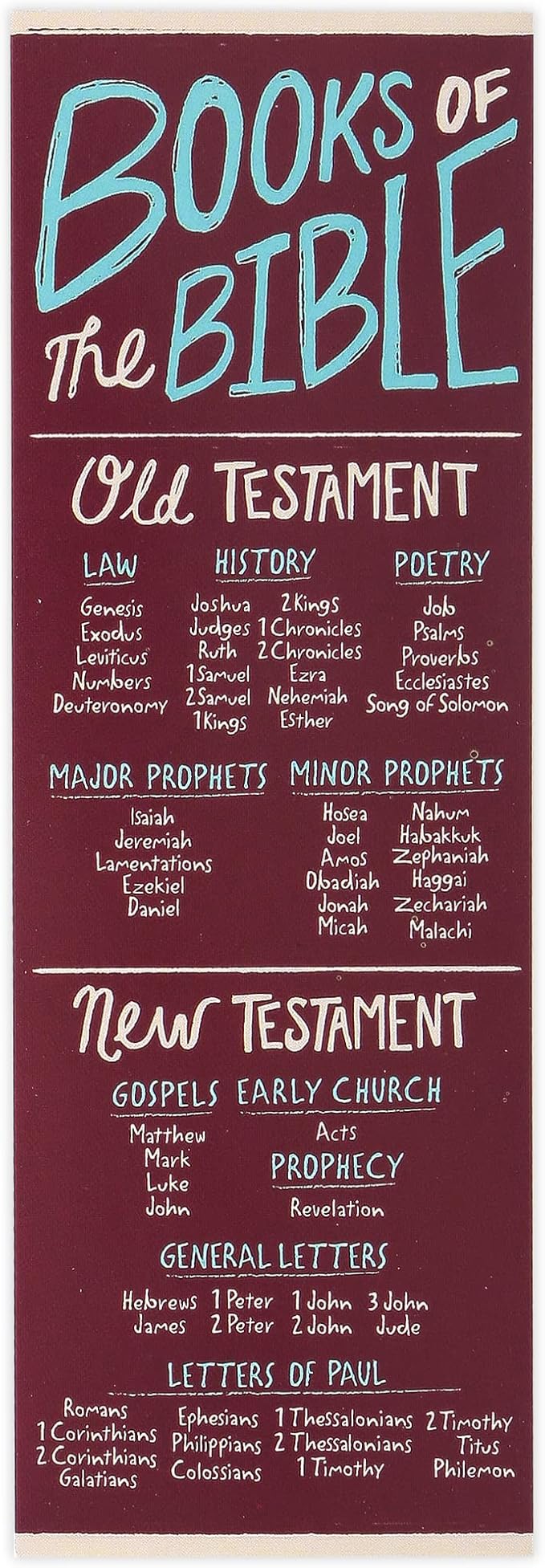 Salt & Light, Books of The Bible Bookmarks, 2 x 6 inches, 25 Bookmarks