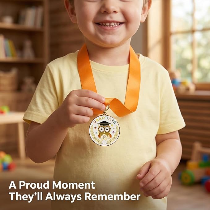 Kindergarten Graduation Medals - Owl Design, Kindergarten & Preschool Graduation Award Medallion for Little Graduates Class of 2026, Party Decoration