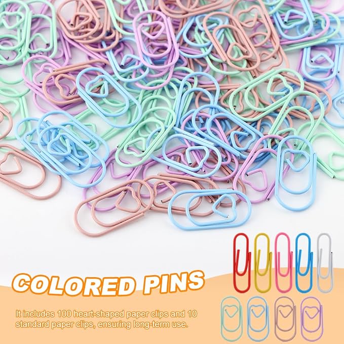Magnetic Paper Clip Holder with 110pcs Colorful PaperClips,Paper Clips Dispenser Holder,Non-slip Stability Design,Paperclip Holders for Desk School Office Organizer Accessory