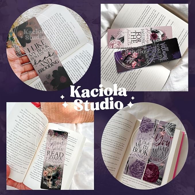 KACIOLA STUDIO 100PCS Bookmarks for Women, Black Romance Theme Paper Bookmarks Bulk 6" x 2" Cute Book Marks for Reading Booklovers Students Schools Gifts (Black Romance)