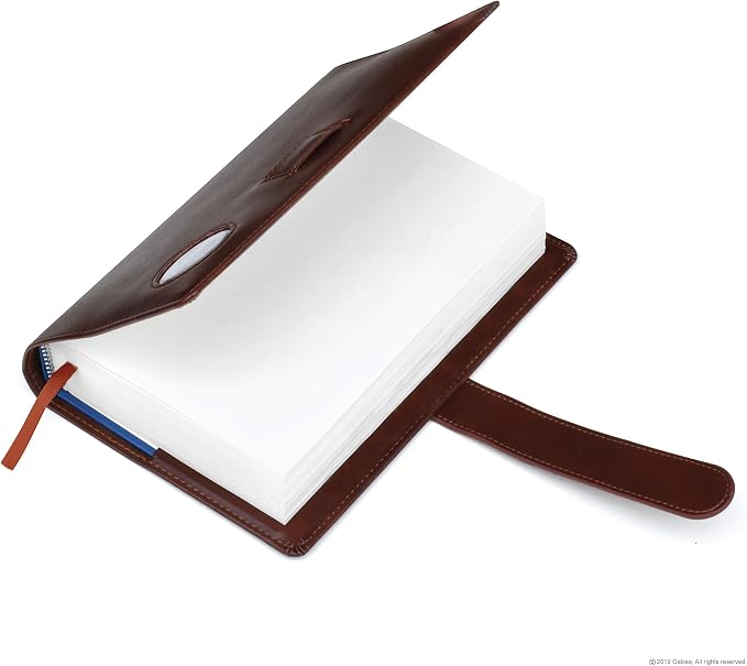 GALILEO® Single AA Big Book Cover | PU Leather AA Book Covers for Hardcover | Medallion Holder | AA Gift | Alcoholics Anonymous | Premium Design (Plain/Coin Pocket/Brown)
