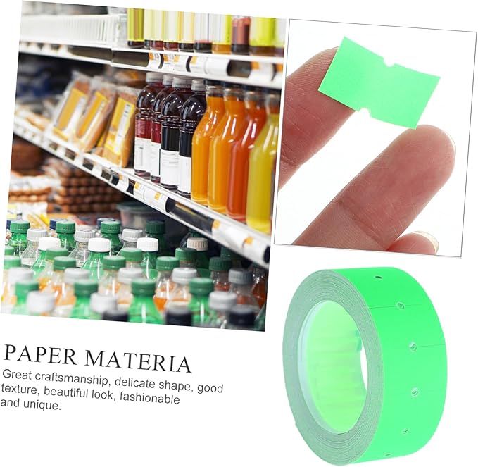 TEHAUX 5000pcs Adhesive Price Tag Paper for Supermarket Pricing Easy to Use Cost Stickers Fluorescent Labeling for Retail Business Display
