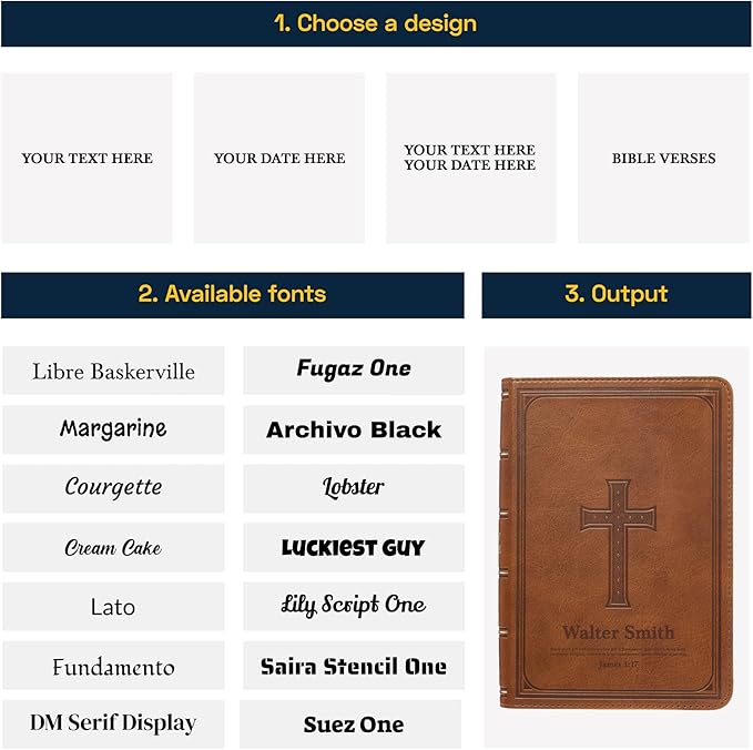 Personalized KJV Deluxe Holy Bible Honey Brown Faux Leather Medium Print Size with Heat-Debossed Celtic Cross Design | Custom with Name, Date or Text | Gift for Christian & Religious Celebrations
