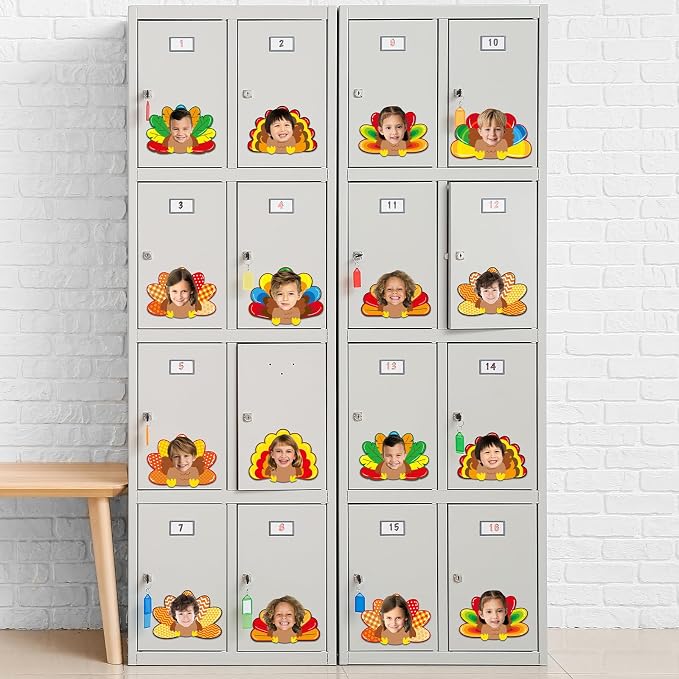 gisgfim 80Pcs Fall Decorations Bulletin Board Thanksgiving Turkey Paper Cut-Outs Classroom Decor for Boy Girl DIY Craft Photo Wall Autumn Turkey Kindergarten Preschool Party Favor Supply