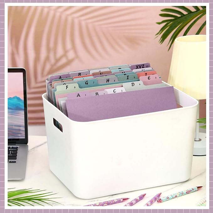 75 Pcs Alphabet File Dividers A-z Top Tab Guides Set, Letter Size Alphabetical File Divider with 5 Tabs for Cabinet Heavyweight Desk Organizer for School Office(Vintage Color)