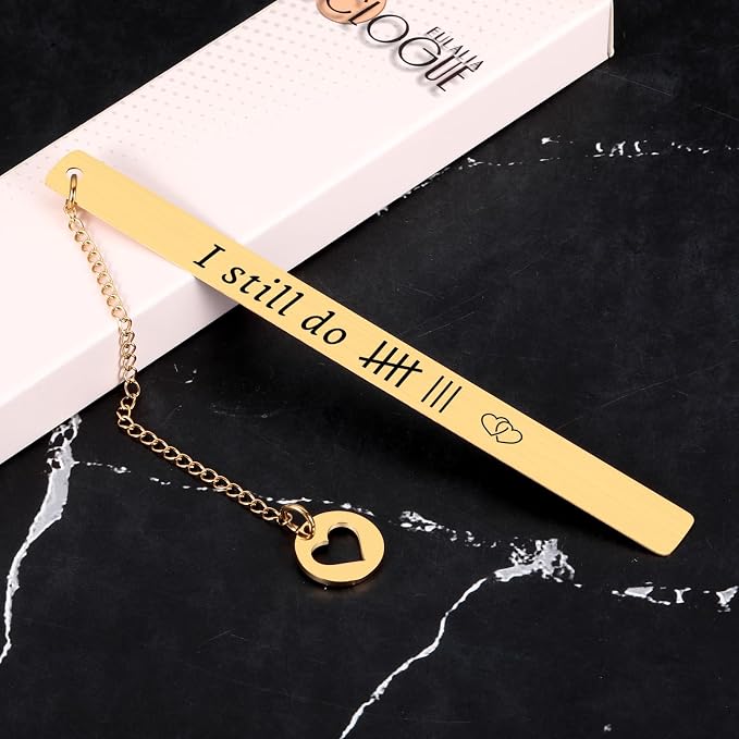 8th Anniversary Bookmark Gifts for Him Her, 8 Years Bronze Anniversary Wedding Gift for Couple Wife Husband, Bookmark Gift for Women Men Book Lovers, Wedding Christmas Valentines Birthday I Still Do