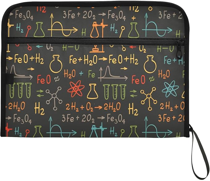 Expanding File Folder Science Chemistry Laboratory Accordion File Organizer 13 Pockets Document Organizer with Zipper Labels A4 Letter Office Storage
