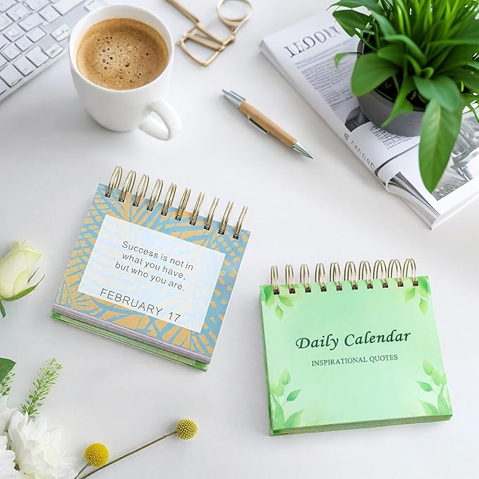 Daily Inspirational Quote Calendar Desktop 2026 Motivational Calendar for Women Desk Daily Flip Calendar with Inspirational Quotes, Cute Desk Accessories Office Decor Positive Inspirational Gifts