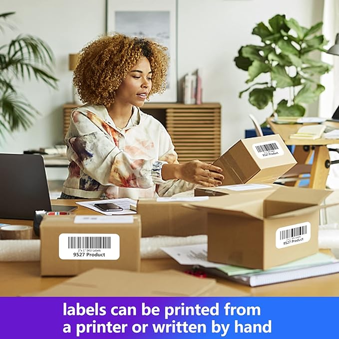 9527 Product 2" x 1" Sticker Labels, 12,000 Direct Thermal Labels, 12 Rolls