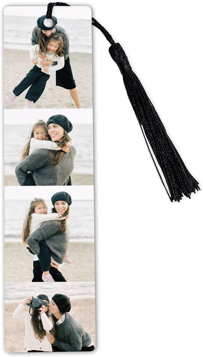 Custom Metal Bookmark with Personalized Photo and Text (4 Images)
