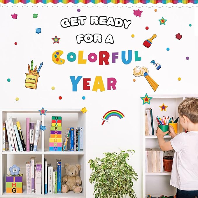 Classroom Bulletin Board Decoration Set Welcome Back to School Bulletin Board Decor Cutouts Colorful Classroom Wall Door Decorations for Kindergarten Preschool Elementary Middle School