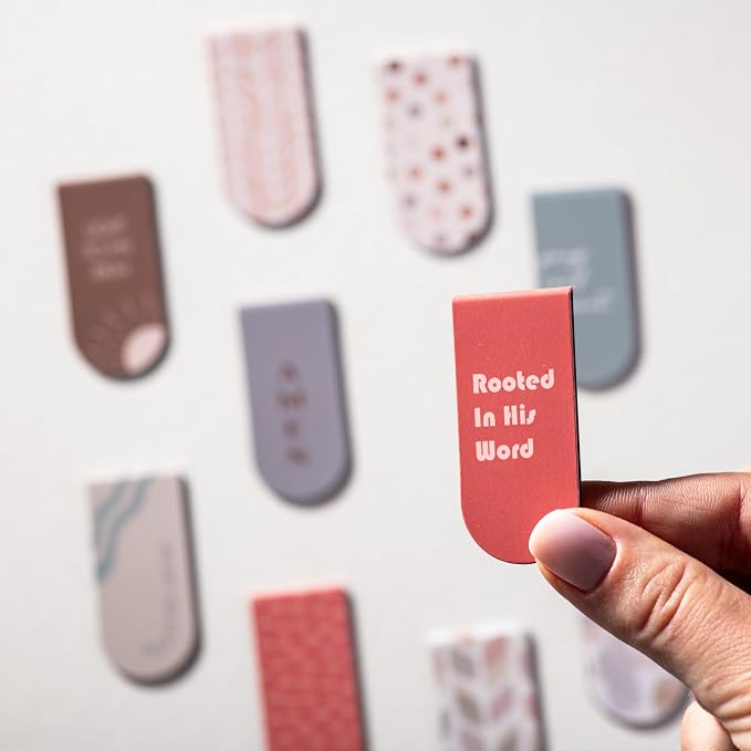 DiverseBee Magnetic Bible Bookmarks - 5 Pack Magnetic Book Marks for Reading Women and Men, Page Markers, Bible Study Supplies and Christian Gifts, Bible Accessories (Light)