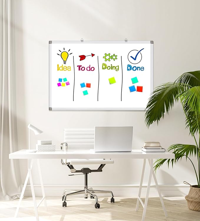 Magnetic Whiteboard, 36x48 Inch, Large Wall Mounted Dry Erase Board, White Board with Aluminum Frame for Home Office Classroom