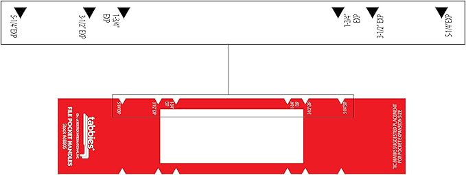 Tabbies File Pocket Handles, 9.63 X 2, Red/White, 4/Sheet, 12 Sheets/Pack