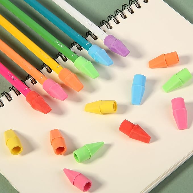 Mr. Pen- Pencil Erasers Toppers, 120 Pack, Colorful, Latex Free, No Smudge, Mr Pen Erasers for Pencils