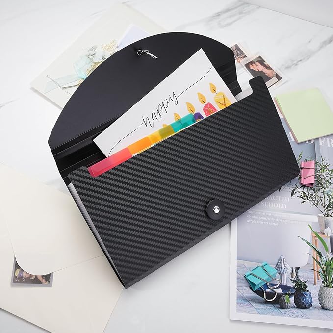 Receipt Organizer Cesil 13 Pockets Receipt Holder Small Accordion File Organizer Expanding File Folder Large Capacity Cards Ticket File Check Cards Bill Business Coupons Storage Case (2)