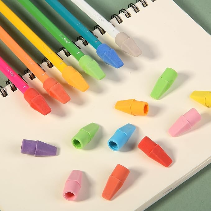 Mr. Pen- Pencil Erasers Toppers, 120 Pack, Colorful, Latex Free, No Smudge, Mr Pen Erasers for Pencils, Pencil Top Erasers, Eraser Caps, Eraser Tops