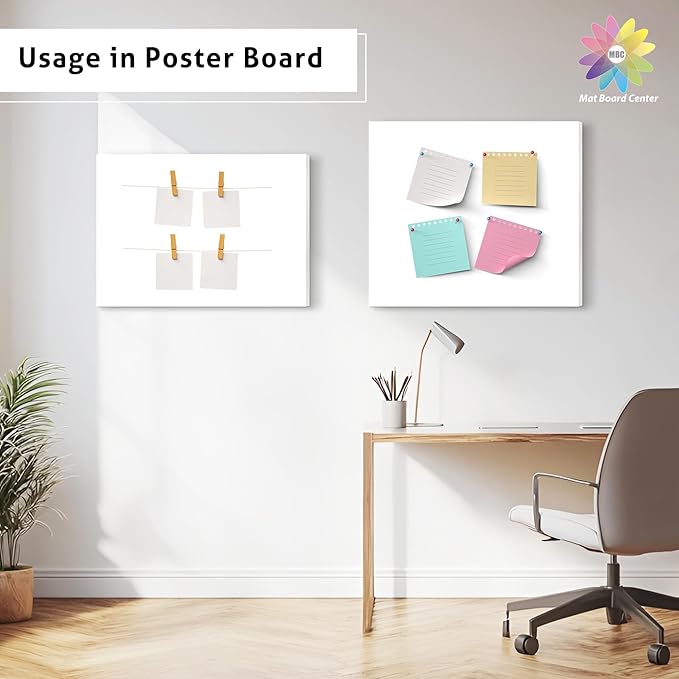 Mat Board Center, Pack of 25 Foam Core Backing Boards 1/8" (11x17, White)