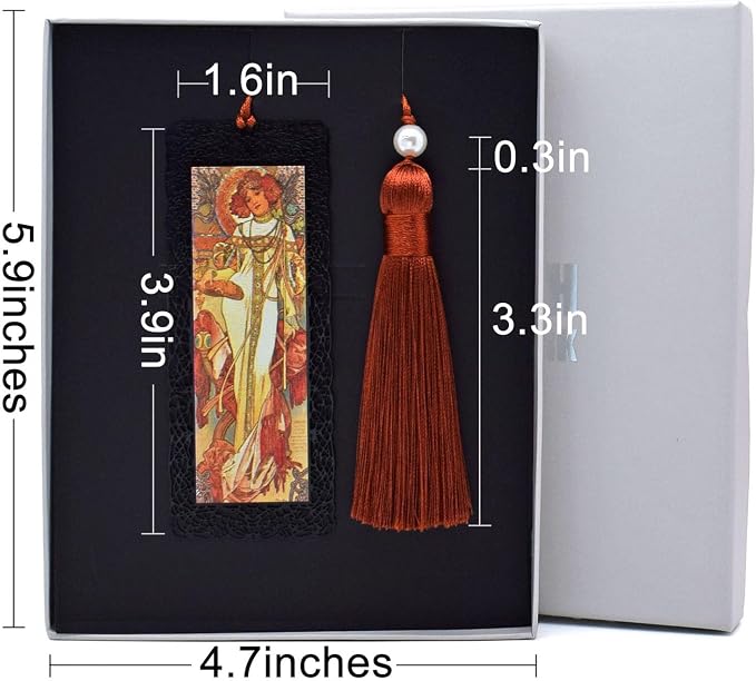 BLBMH Metal Bookmarks for Women Alphonse Mucha Birthday Christmas Gifts Unique Mother's Day Teacher Appreciation Gifts for Book Lovers Friends Readers - Autumn