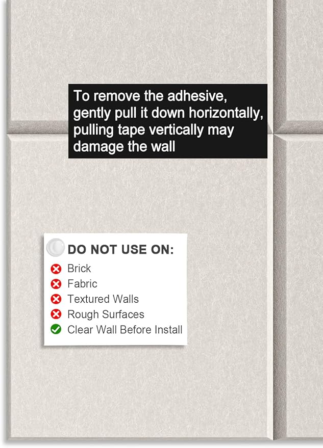 Hsurbtra Large Cork Board for Wall 47 x 36 Inch, 12 Pack Felt Bulletin Notice Board with Pushpins for Office Home School Farmhouse Wall Decor, Beige