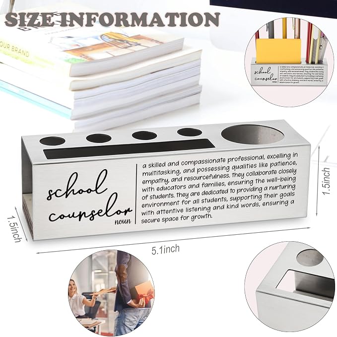 School Counselor Desk Pencil Holder Inspirational Gift for School Counselors Motivational Office Decor for Education Professionals Unique Pen Holder for Student Support EDP85