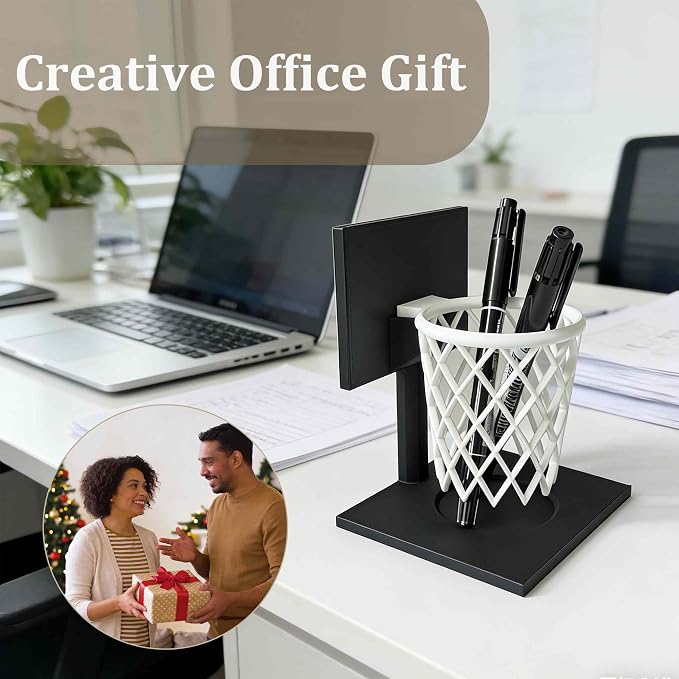 Funny Pen Holder for Desk, Unique Cool Pen Holder, Funny Office Desk Accessories for Men, Cool Office Desk Decor Gadgets, Unique Office Desk Accessories, Basketball Decor Gift