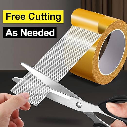 Fabric Tape Multifunctional Double Sided Tape 2 Sided Tape 2 Rolls 2inchx33FT10m Heavy Duty Carpet Tape with Strong Adhesion, Suitable for Sofas, Doormats, Wood, Glass, Plastic